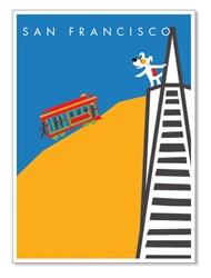 SF: Cable Car & TransAmerica Building: Blank Inside (1 card)