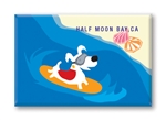 Surfing Dog Fridge Magnet