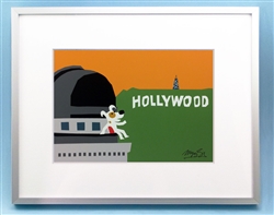 Rocket on top of Griffith Observatory, LA, Hollywood Signage Art Picture, Los Angeles Art