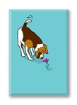 Beagle, Sniffing a Flower Fridge Magnet