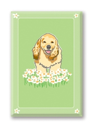 Cocker Spaniel, with Daisies Fridge Magnet