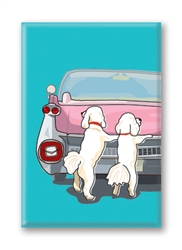 Poodles, with Car Fridge Magnet