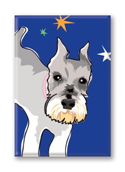 Schnauzer, with Stars Fridge Magnet