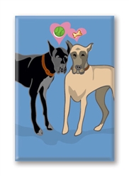 Great Danes, with Heart Fridge Magnet