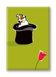 Jack Russell Terrier, in Hat Fridge Magnet