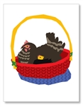 Chickens in basket Cards