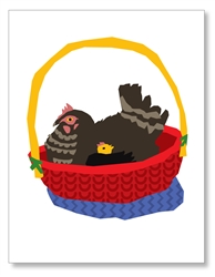 Chickens in basket Cards