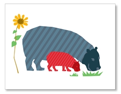 Two Hippos Card