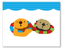 Two Sea Otters Card