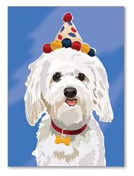 White Dog Birthday Card