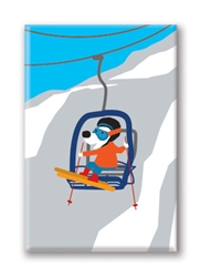 Gondola Riding Dog: Fridge Magnet